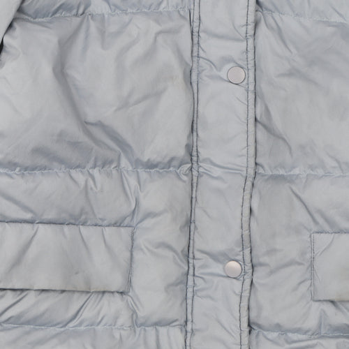 MILK Womens Blue Hooded Puffer Jacket Size S Winter Casual Coat