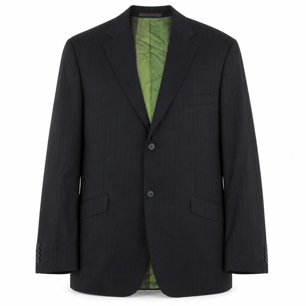 Ted Baker Men’s Black Pinstripe 44L Wool Suit Jacket