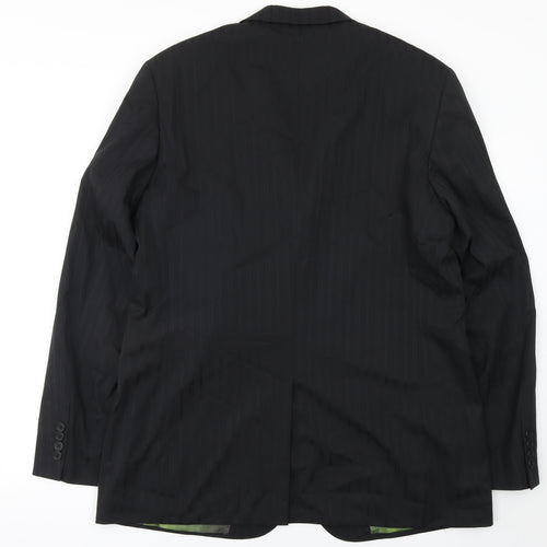 Ted Baker Men’s Black Pinstripe 44L Wool Suit Jacket