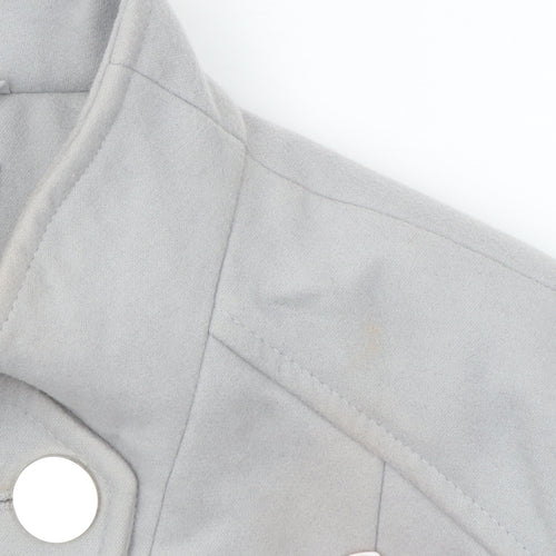 Oasis Women Grey Belted Short Coat L Classic Lined Polyester Blend