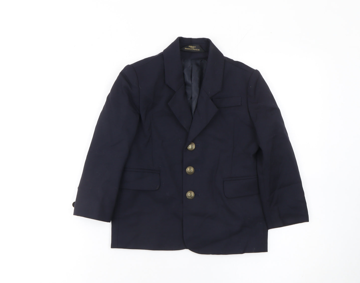 Marks and Spencer Boys Blue Wool Blazer 4 Years Formal Jacket