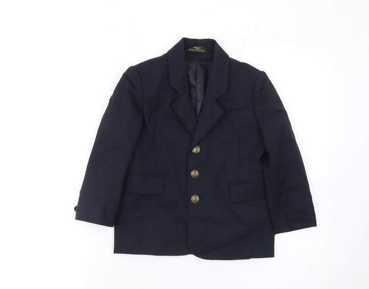 Marks and Spencer Boys Blue Wool Blazer 4 Years Formal Jacket