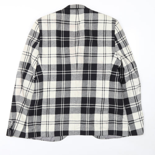 Heart and Dagger Men's Black Check Wool Blend Slim Fit Blazer Jacket