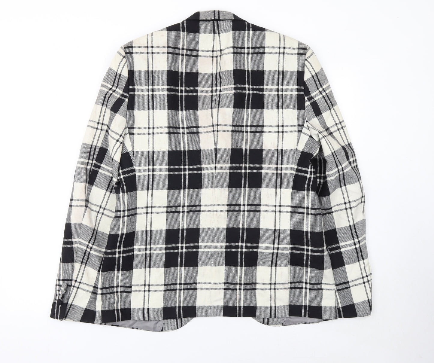 Heart and Dagger Men's Black Check Wool Blend Slim Fit Blazer Jacket