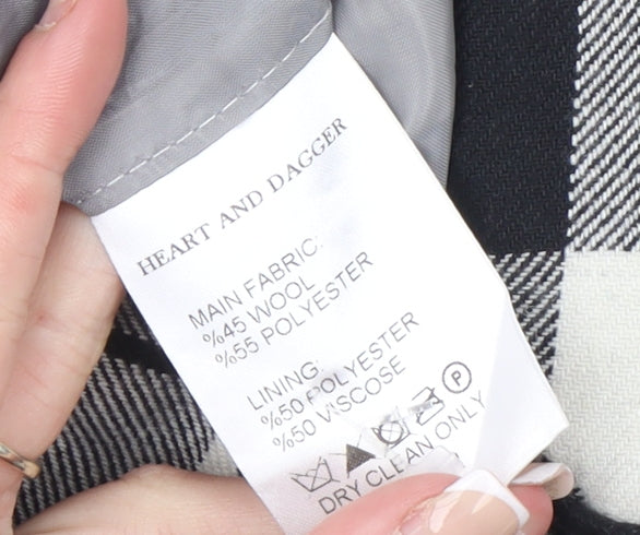 Heart and Dagger Men's Black Check Wool Blend Slim Fit Blazer Jacket