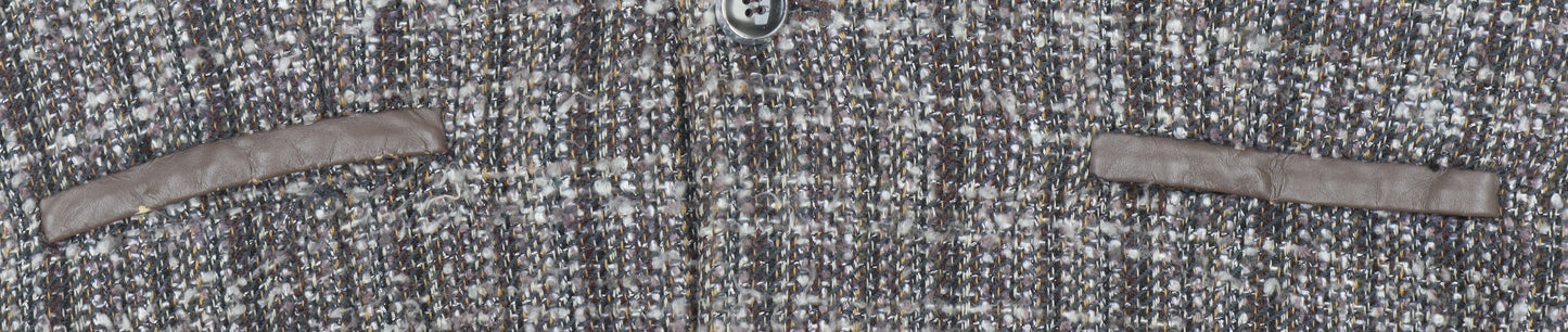 Marks and Spencer Womens Brown Bouclé Blazer Jacket Size 18 Classic Check