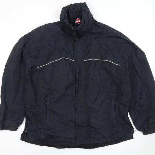 DRI Men's Blue Waterproof Windproof Mid-Length Jacket Size L