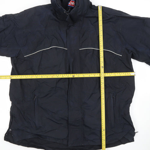 DRI Men's Blue Waterproof Windproof Mid-Length Jacket Size L