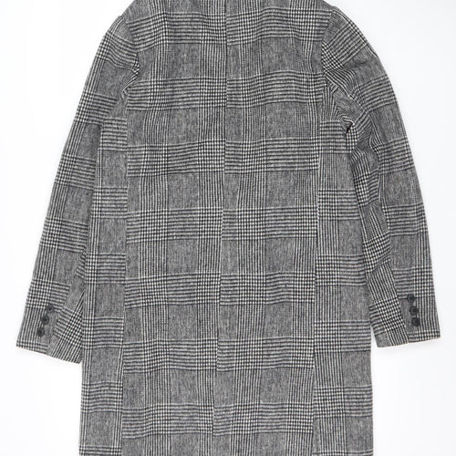 New Look Women’s Grey Check Blazer UK 10 Classic Mid-Length Jacket