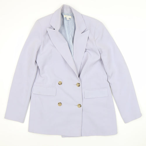 Topshop Women Lavender Double-Breasted Blazer Jacket UK 10