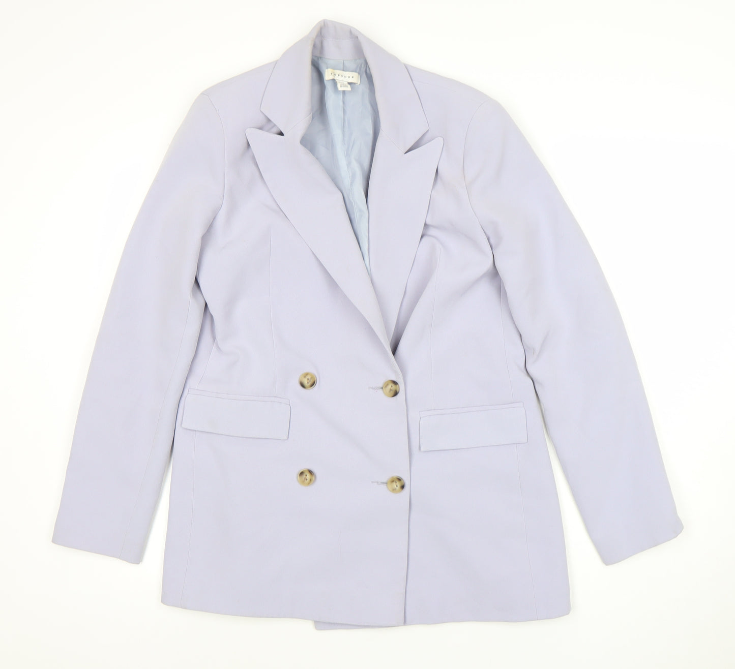 Topshop Women Lavender Double-Breasted Blazer Jacket UK 10