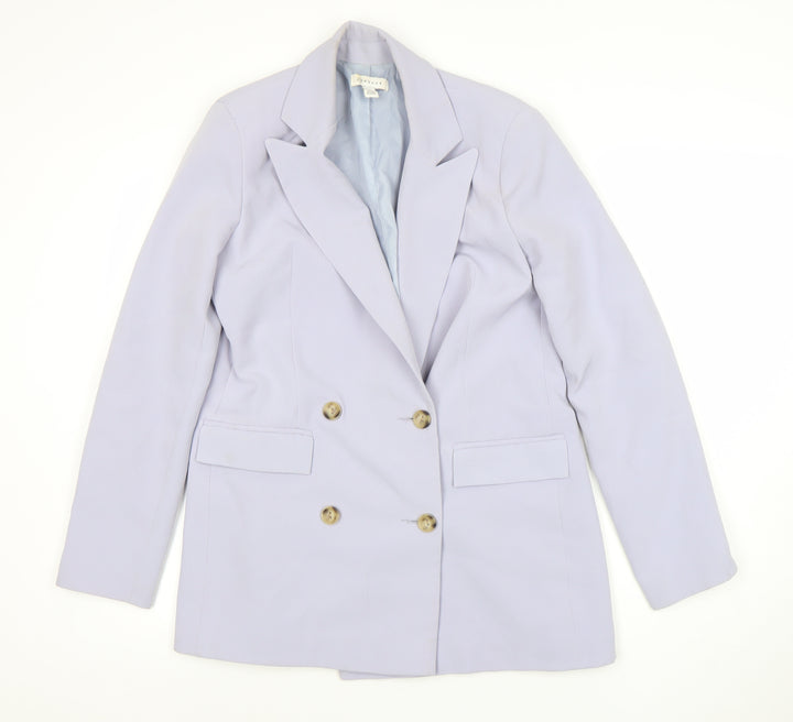 Topshop Women Lavender Double-Breasted Blazer Jacket UK 10