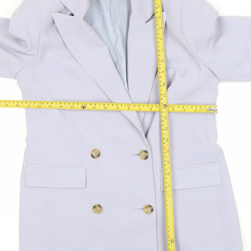 Topshop Women Lavender Double-Breasted Blazer Jacket UK 10