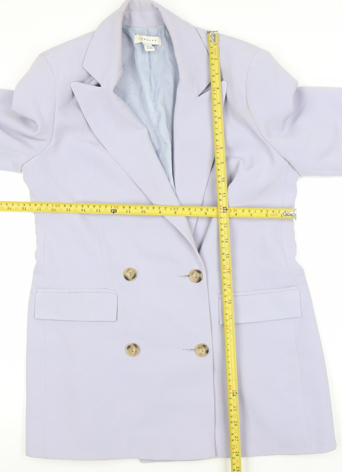 Topshop Women Lavender Double-Breasted Blazer Jacket UK 10