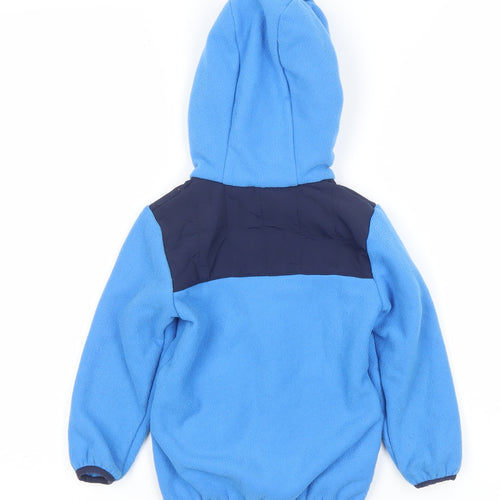 Quechua Boys Blue Hooded Fleece Hiking Jacket 10 Years Full Zip