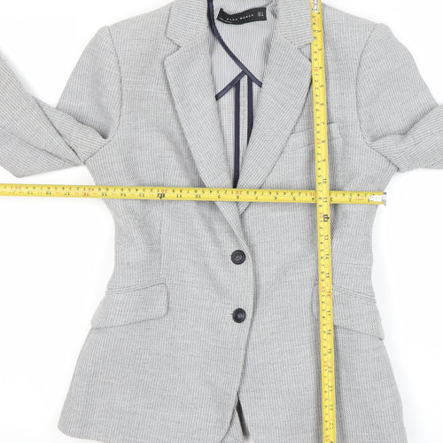 Zara Woman Grey Two-Button Blazer Jacket Small Regular Fit