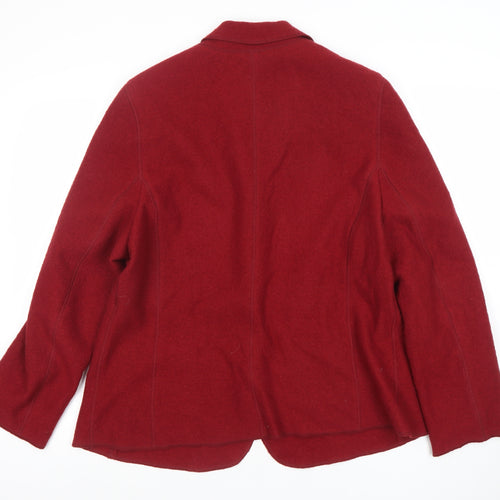 Rowland's Women's Red Wool Blazer Size 14 Single Breasted Jacket