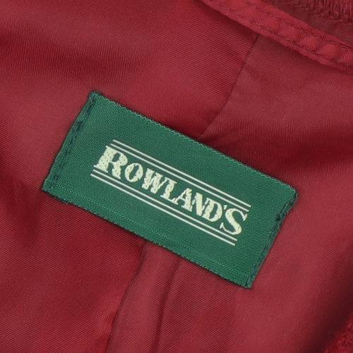 Rowland's Women's Red Wool Blazer Size 14 Single Breasted Jacket