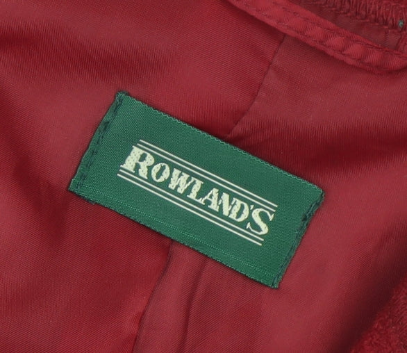 Rowland's Women's Red Wool Blazer Size 14 Single Breasted Jacket