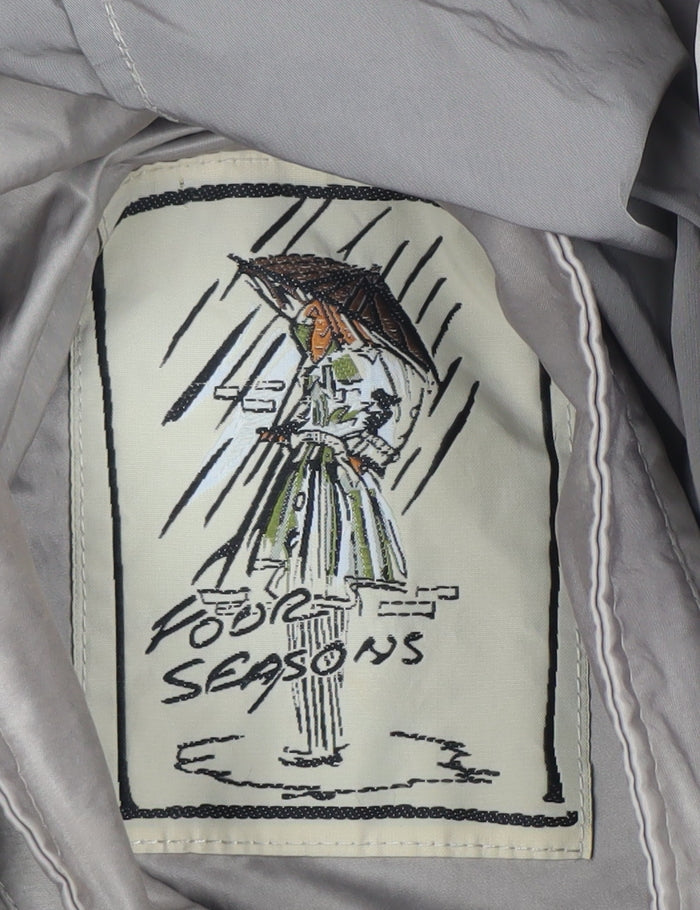 Four Seasons Women’s Beige Hooded Rain Coat Size L Lightweight Water Resistant