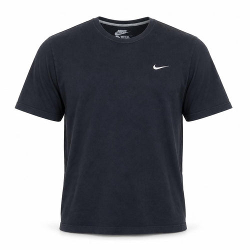 Nike Men Black Regular Fit Cotton Crew Neck Short Sleeve T-Shirt L