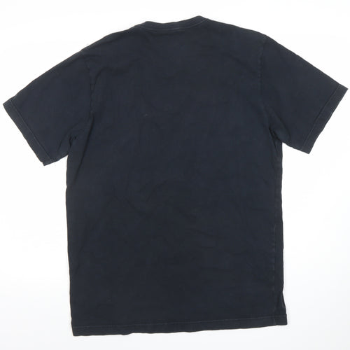 Nike Men Black Regular Fit Cotton Crew Neck Short Sleeve T-Shirt L