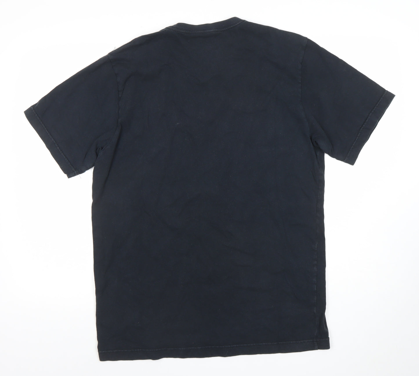 Nike Men Black Regular Fit Cotton Crew Neck Short Sleeve T-Shirt L