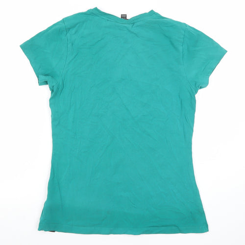 Ellesse Womens Green Cotton Short Sleeve Slim Fit T-Shirt Size 10