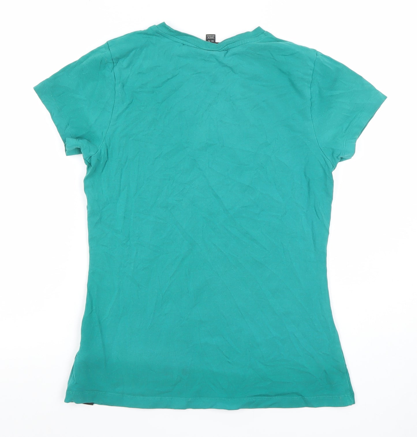 Ellesse Womens Green Cotton Short Sleeve Slim Fit T-Shirt Size 10