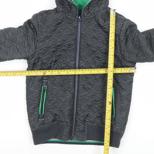 Marks and Spencer Boys Black Quilted Hooded Puffer Jacket 7-8 Years