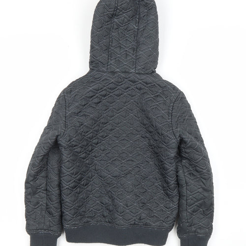 Marks and Spencer Boys Black Quilted Hooded Puffer Jacket 7-8 Years