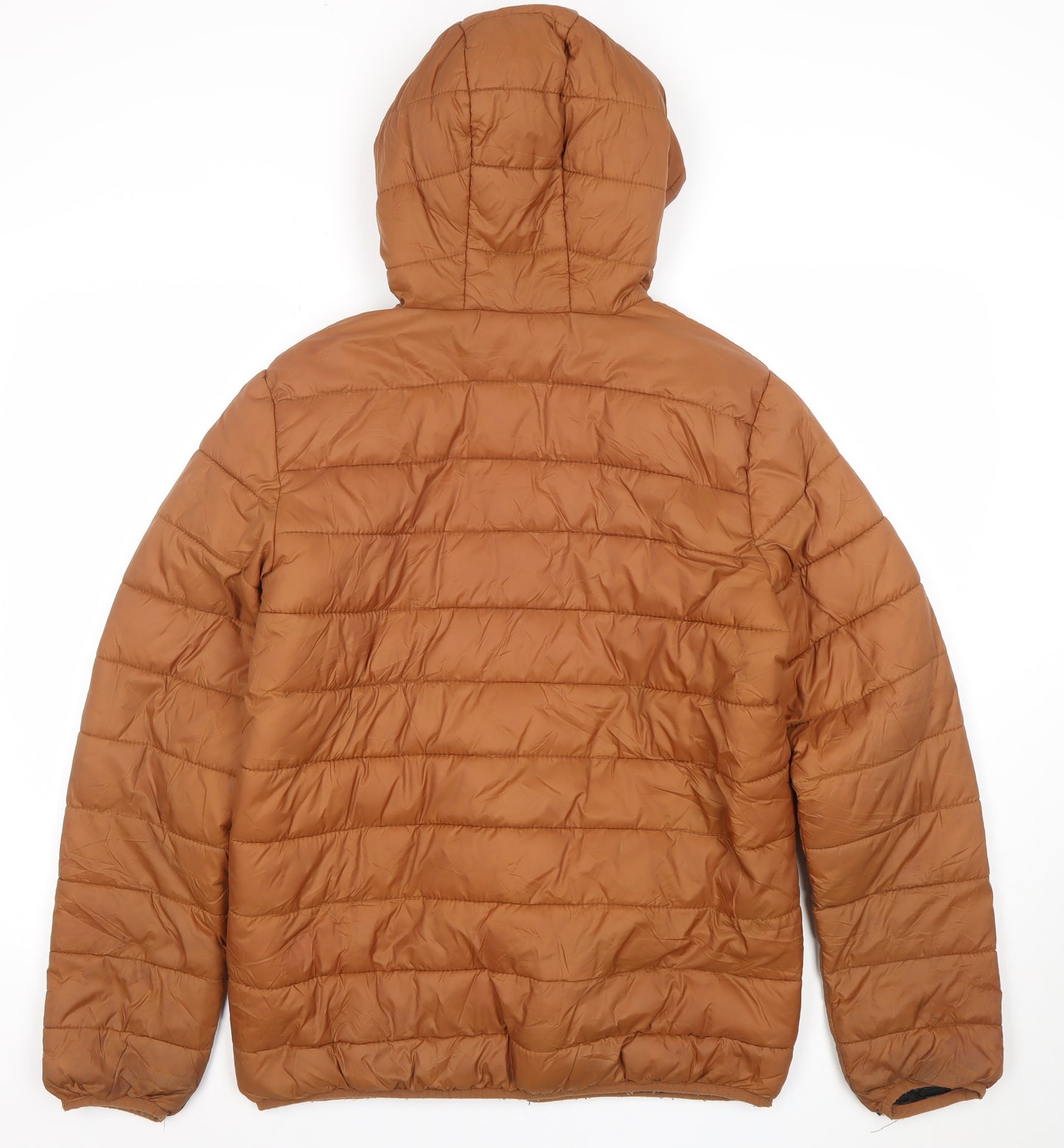 Destination Boys Teens Brown Hooded Puffer Jacket Size M