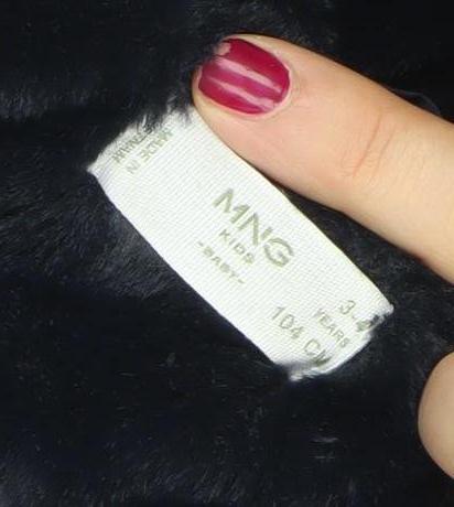 Mango Girls Blue Hooded Faux Fur Trim Puffer Jacket 3 Years