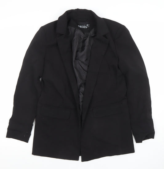 Pieces Women’s Black XS Single-Breasted Blazer Jacket
