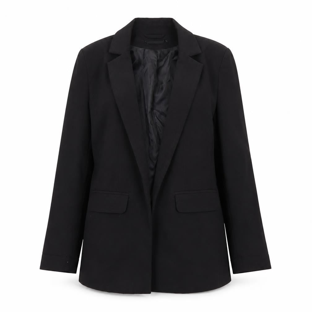 Front view of Pieces Women’s Black XS Single-Breasted Blazer Jacket