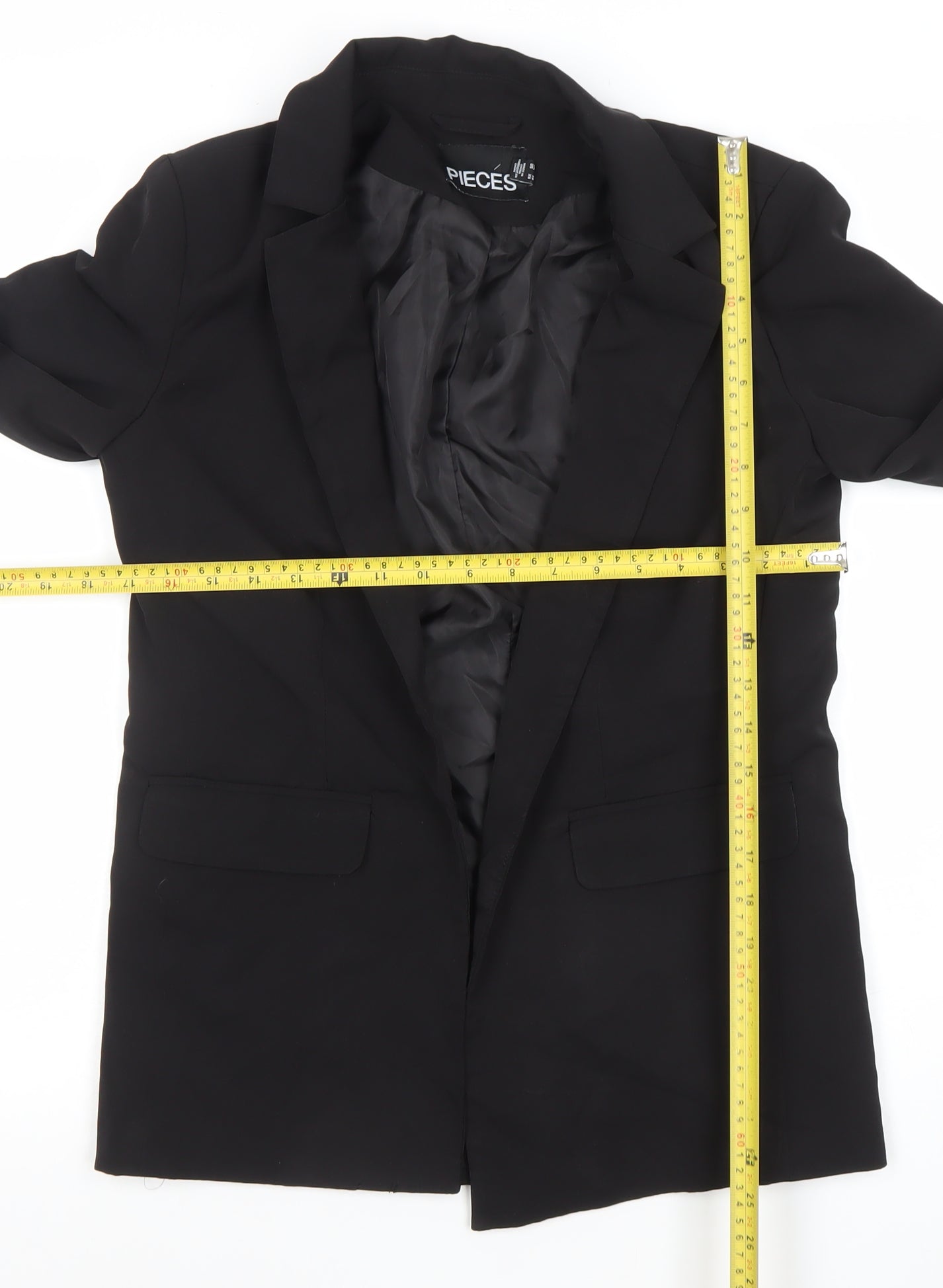 Pieces Women’s Black XS Single-Breasted Blazer Jacket