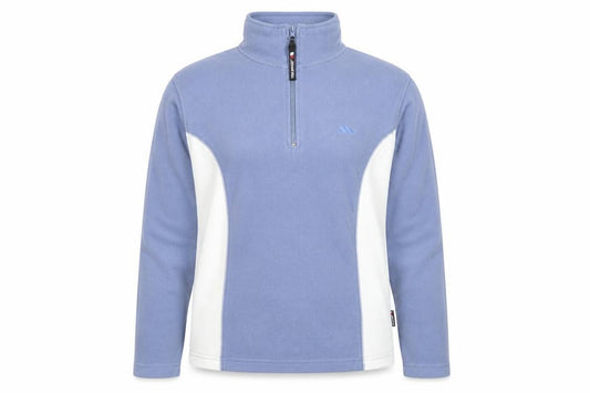 Front view of Trespass Women’s Blue & White Fleece Pullover Sweatshirt, size M