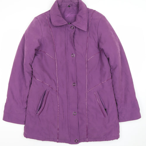 Finesse Women’s Purple Mid-Length Coat Size 12 Nylon Polyester