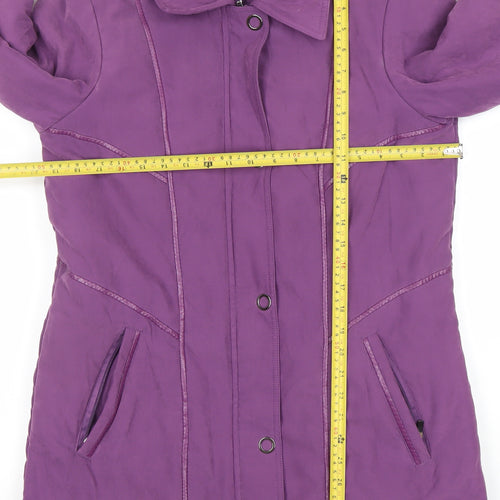 Finesse Women’s Purple Mid-Length Coat Size 12 Nylon Polyester