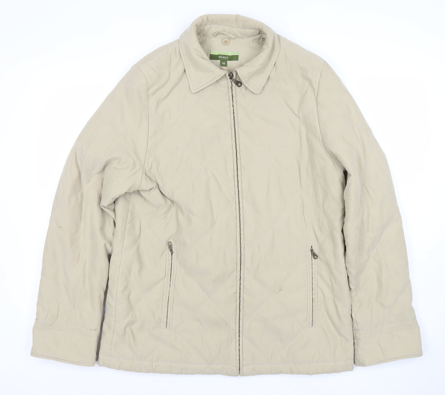 Nuage at Debenhams Womens Beige Quilted Mid-Length Jacket Size 10