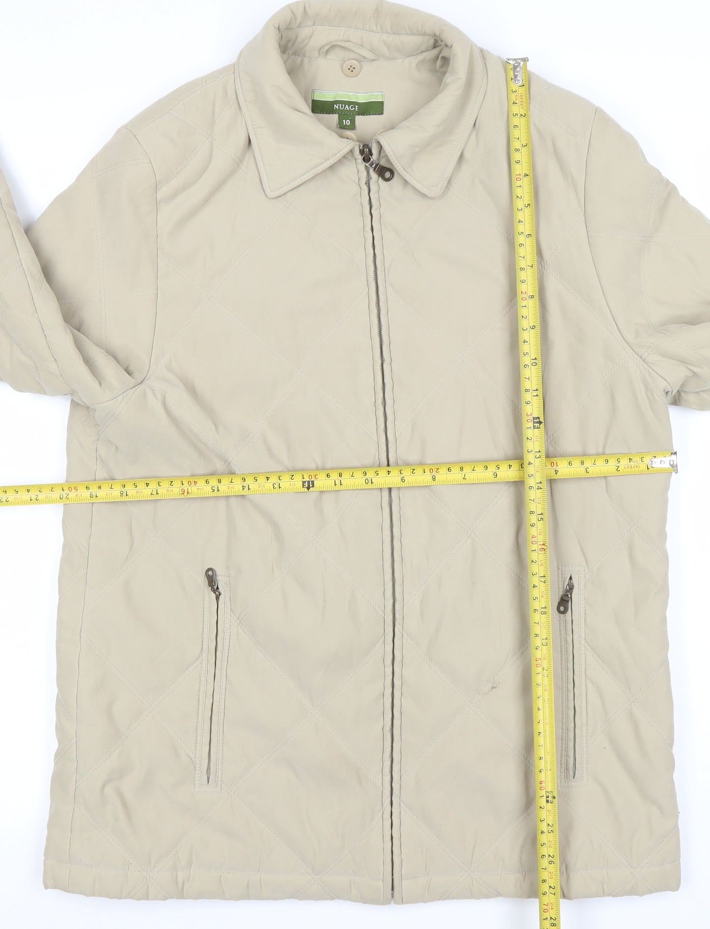 Nuage at Debenhams Womens Beige Quilted Mid-Length Jacket Size 10