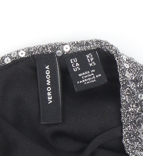 Vero Moda Women’s Silver Sequin Camisole Tank Top XS Party Wear