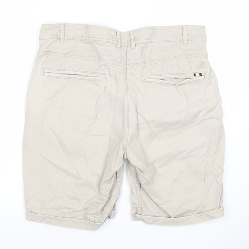 Kangol Men Beige Chino Shorts L Regular Fit Cotton Casual Summer