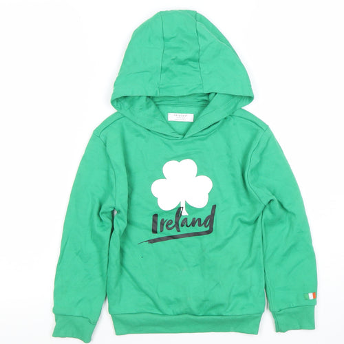 Primark Boys Green Hooded Ireland Pullover Hoodie Size 5-6 Years