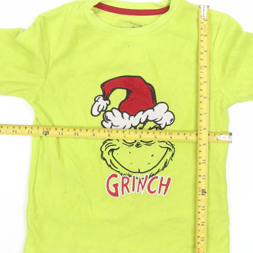 Primark Boys Green The Grinch Long Sleeve Christmas T-Shirt 5-6 Years