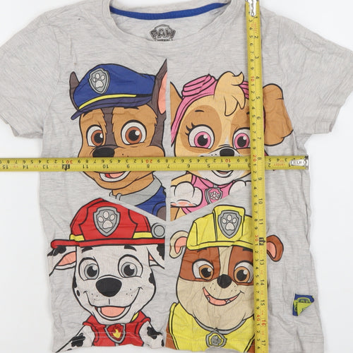 Paw Patrol Boys Grey Short Sleeve Graphic T-Shirt 6-7 Years Cotton Blend