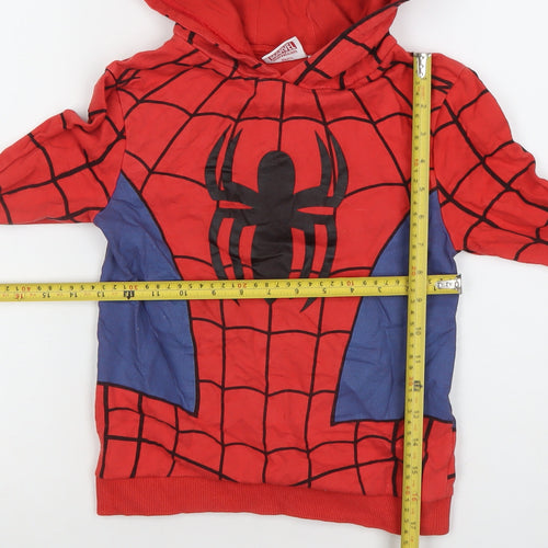 Marvel Spider-Man Boys Red Blue Pullover Hoodie Size 7-8 Years Cotton