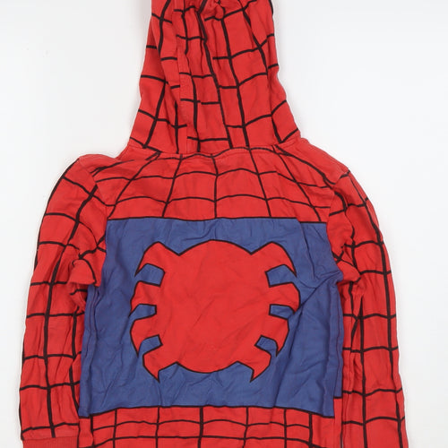 Marvel Spider-Man Boys Red Blue Pullover Hoodie Size 7-8 Years Cotton