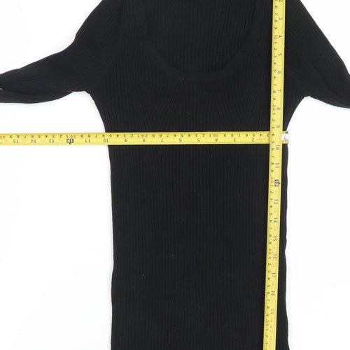 ASOS Women’s Black Slim Fit Long Sleeve Knit Top Size 6