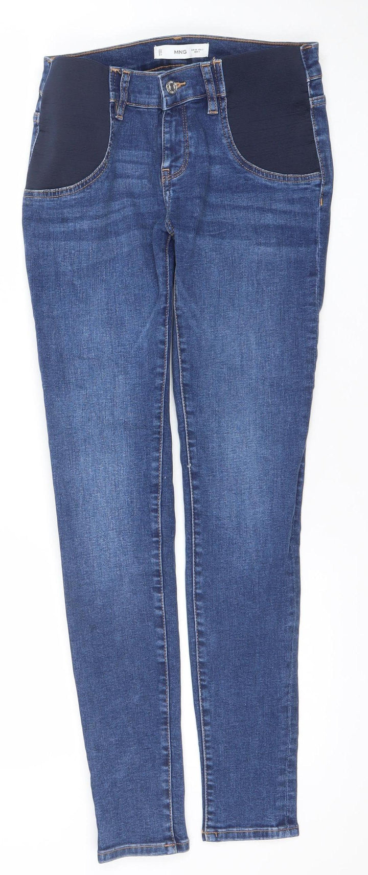 MNG Women’s Blue Skinny Maternity Jeans Size 6 Stretch Denim